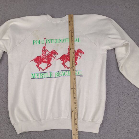 Vintage 1989 Polo International Myrtle Beach SC Sweatshirt Adult XL White USA - Picture 15 of 16